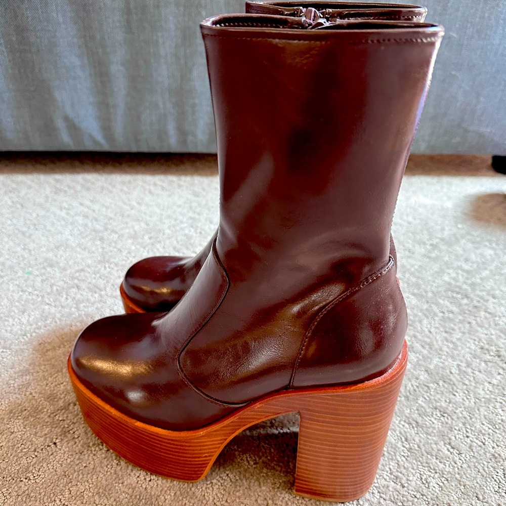 Jeffery Campbell platform burgundy boots, size 6.5